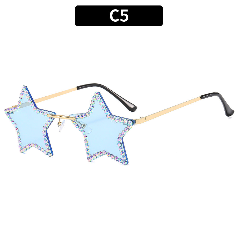 Sternförmige Strass-Sonnenbrille