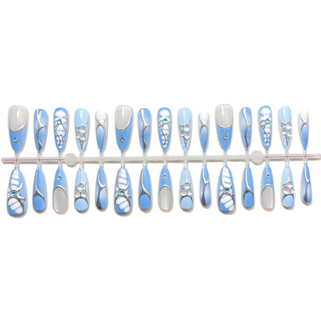 Elegantes Press-On Nail Art Design Set