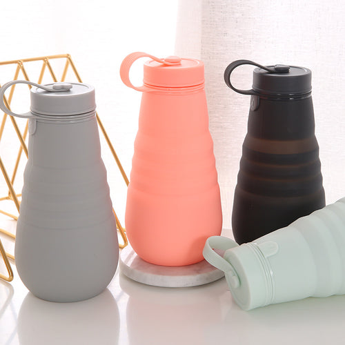 Damen Faltbare Silikon-Trinkflasche mit sicherem Verschluss Karnz