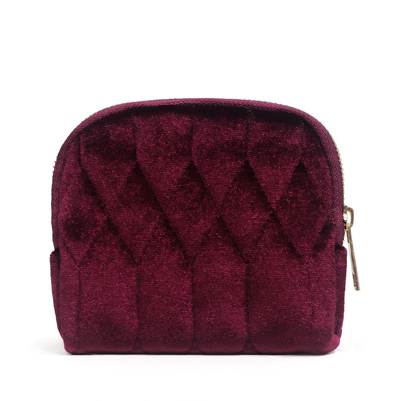 Luxuriöse gesteppte Samt-Make-up-Tasche