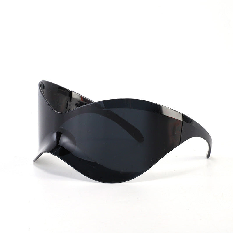 Damen futuristische Wellen-Sonnenbrille Karnz