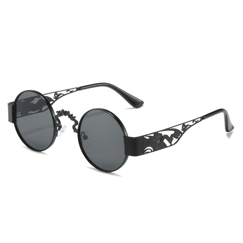 Damen künstlerische runde Sonnenbrille mit elegantem filigranen Rahmen Karnz