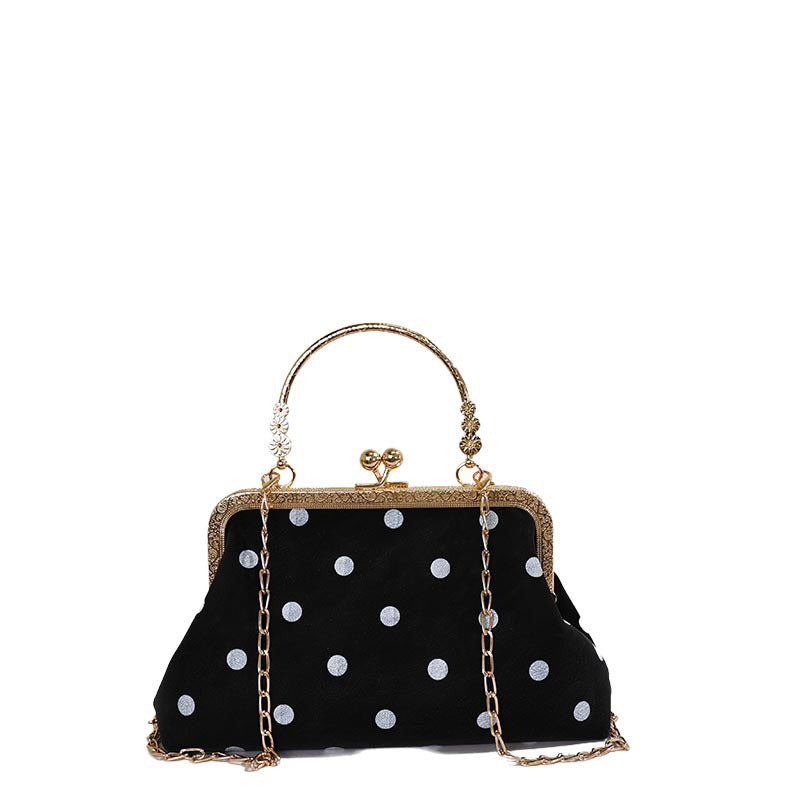 WoVintage Elegante Polka Dot Abend-Clutch Karnz