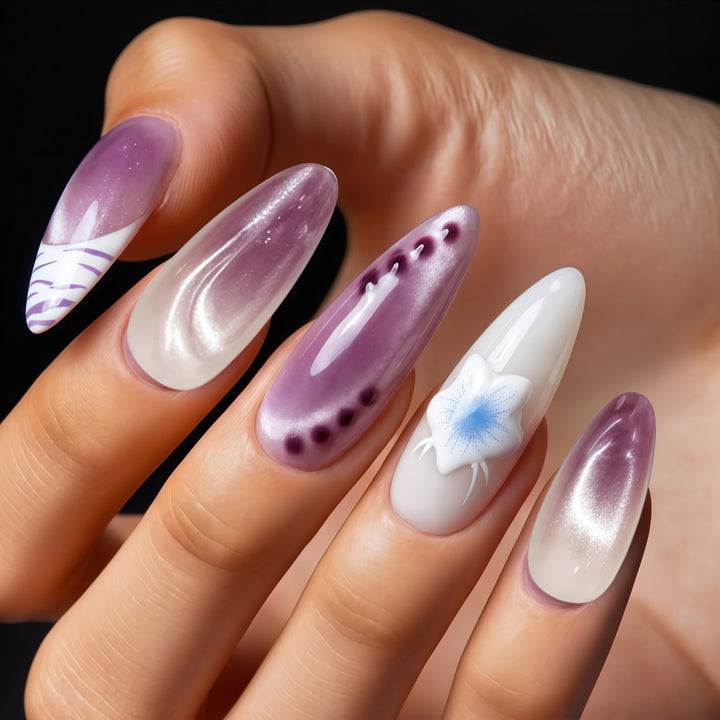 Kreative Kunstnägel mit Blumendesign Karnz