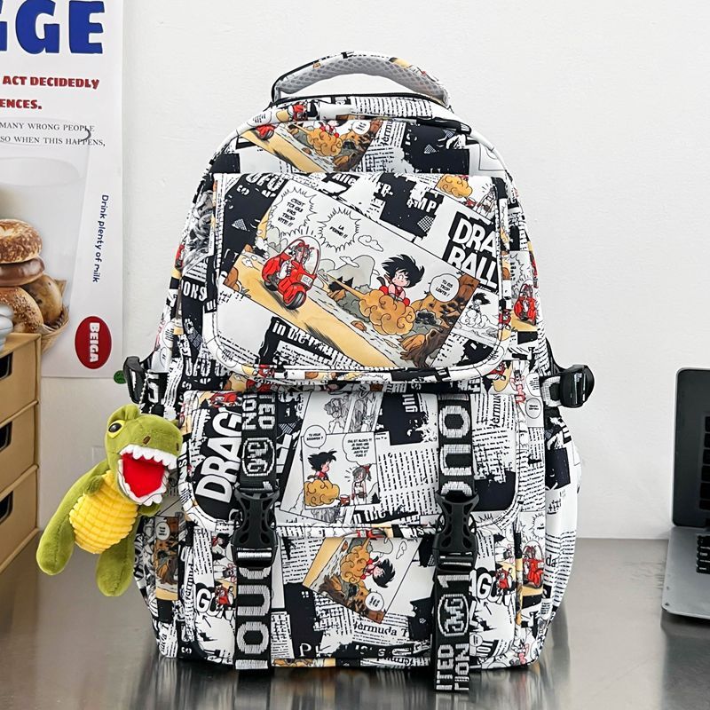 Rucksack Im Comic-Design mit Weichem Plüschanhänger Karnz