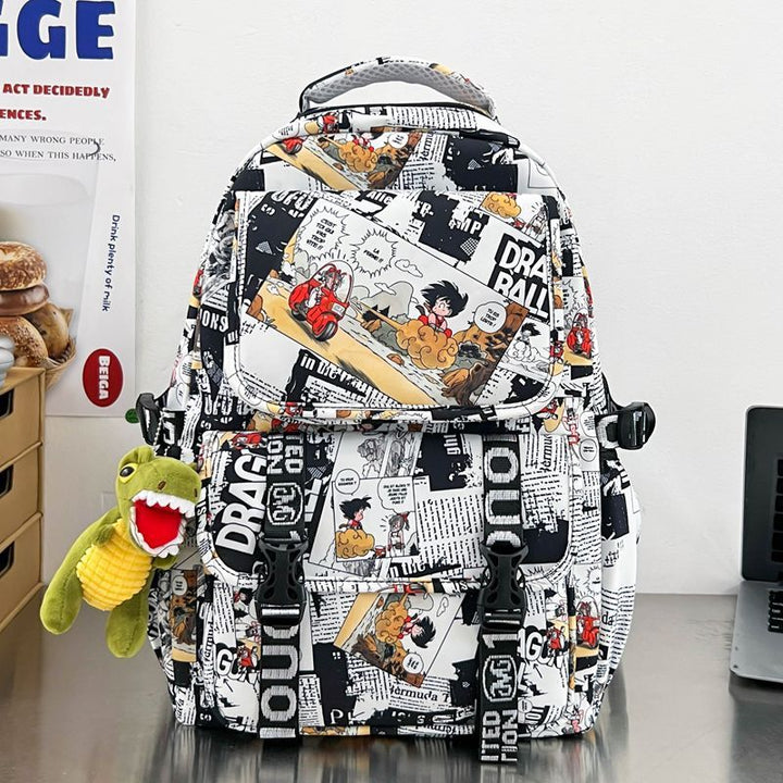Rucksack Im Comic-Design mit Weichem Plüschanhänger Karnz