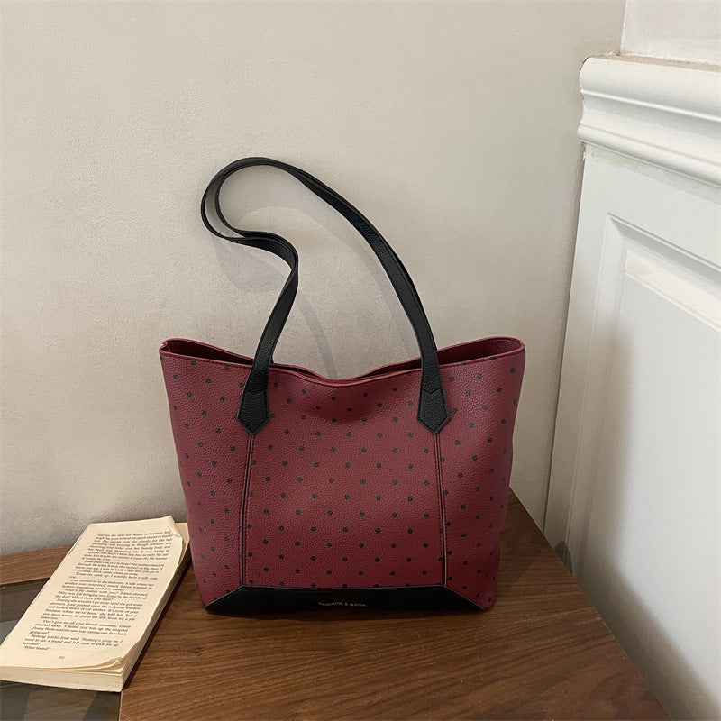 Stylische Pünktchen Shopper Tasche