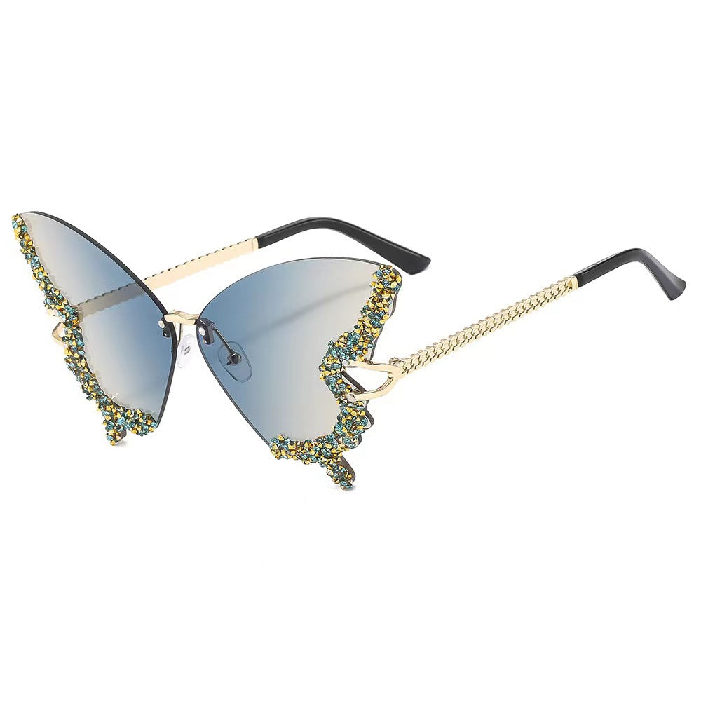 Damen extravagante Flügel-Sonnenbrille Karnz