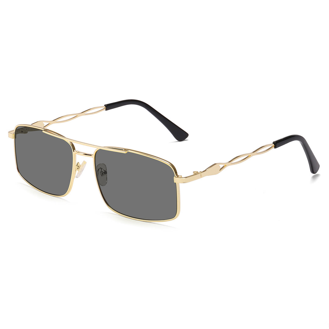 Damen Sonnenbrille mit trendigem rechteckigem Rahmen und gelben Gläsern Karnz
