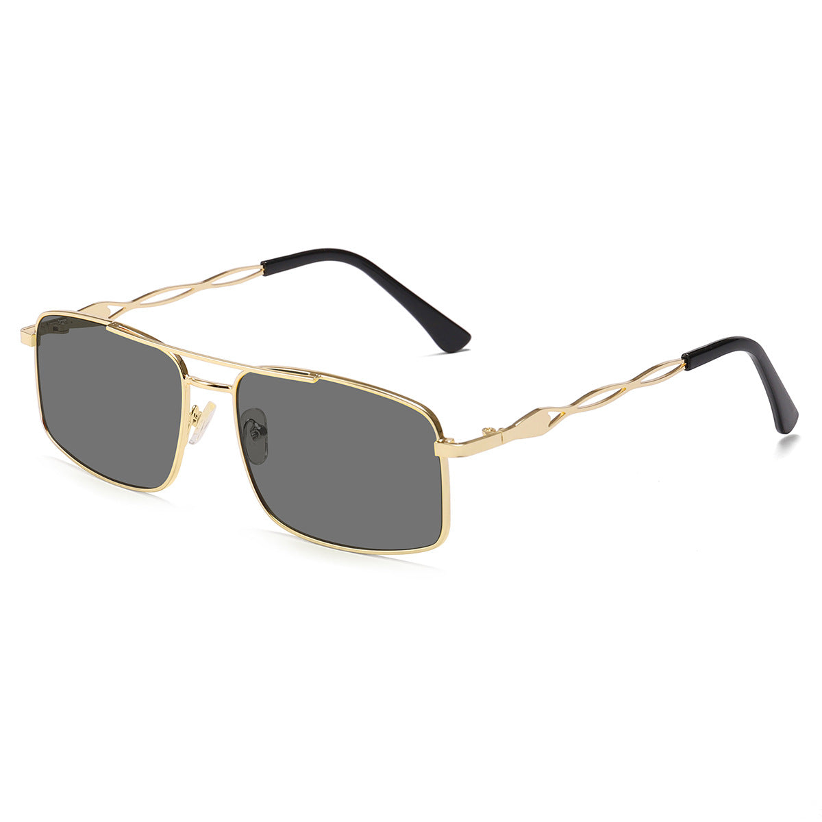 Damen Sonnenbrille mit trendigem rechteckigem Rahmen und gelben Gläsern Karnz