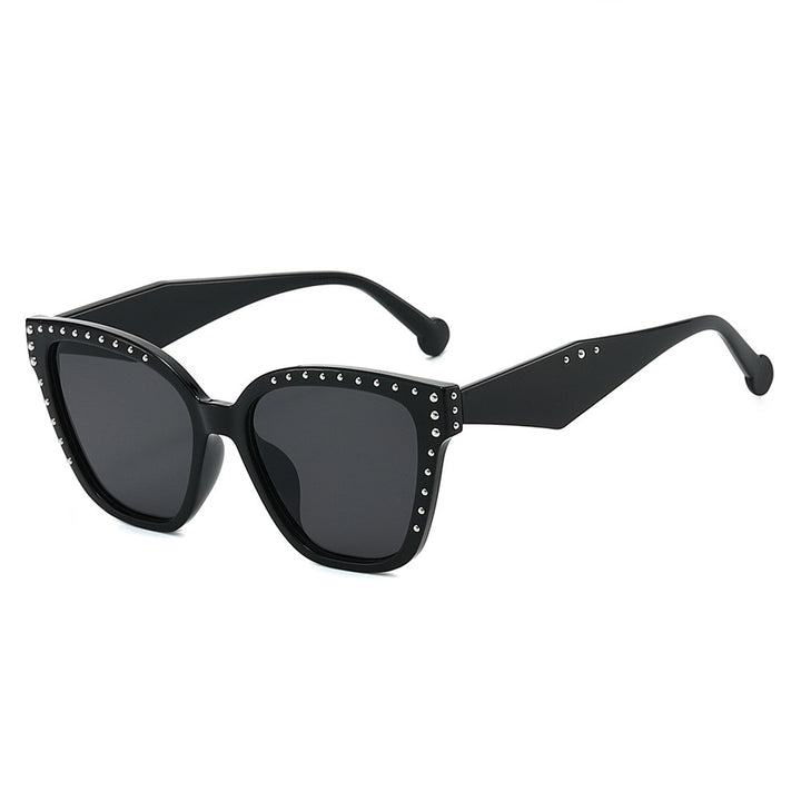 Überdimensionale Fashion Cat-Eye-Sonnenbrille mit Strassdetails Karnz