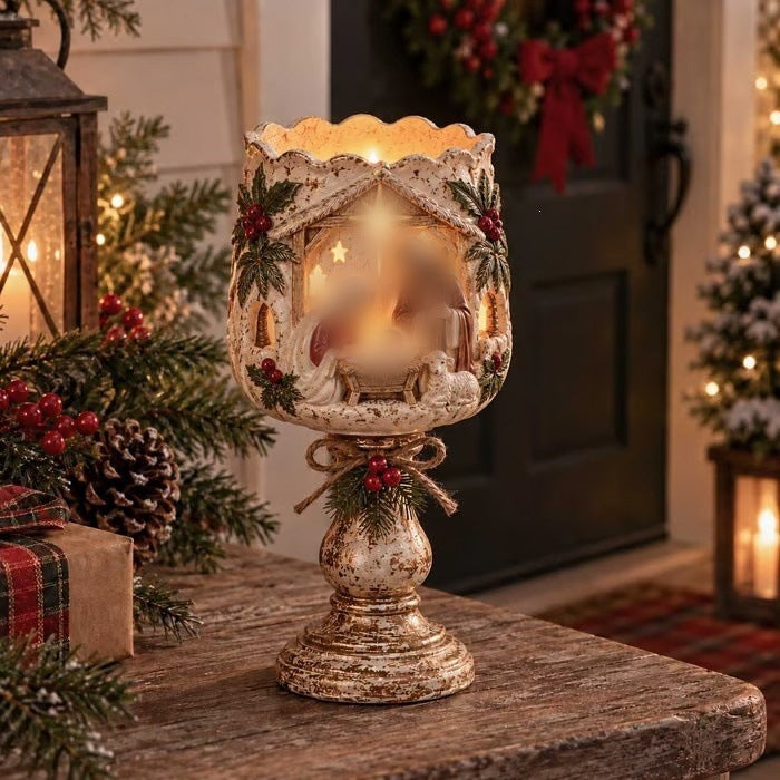 Dekorativer Weihnachtsmann Kerzenhalter Karnz