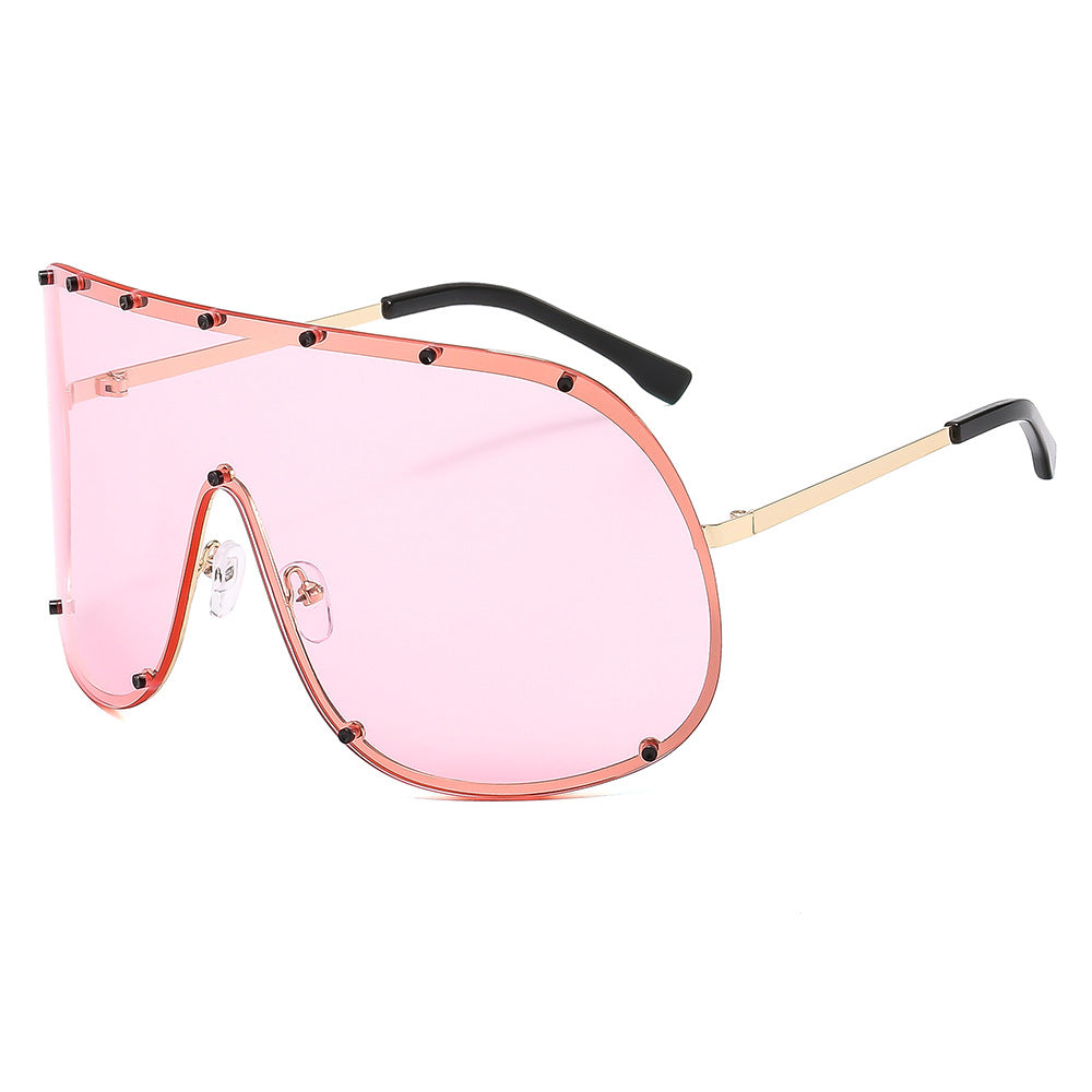 Damen futuristische Sonnenbrille mit großem Rahmen und innovativem Design Karnz