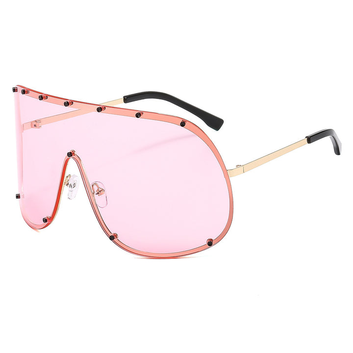 Damen futuristische Sonnenbrille mit großem Rahmen und innovativem Design Karnz