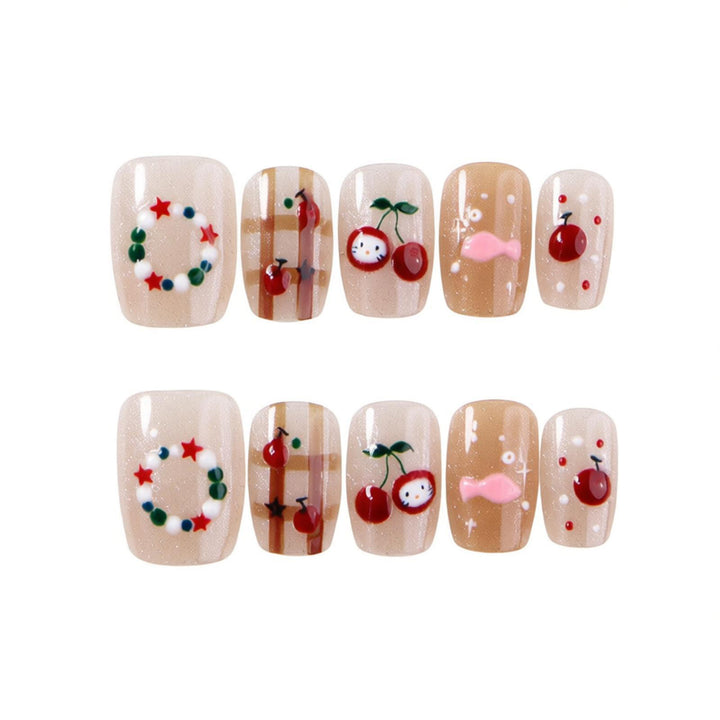 Festliches Dekoratives Press-On Nagelkunst Set Karnz