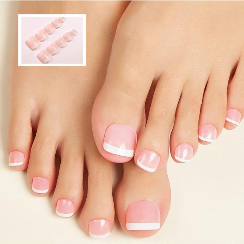 Premium Glossy French Tip Press-On Nail Set Karnz