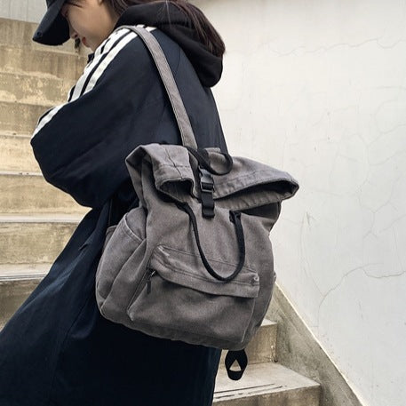 Stylische Roll-Top Canvas-Rucksack Karnz