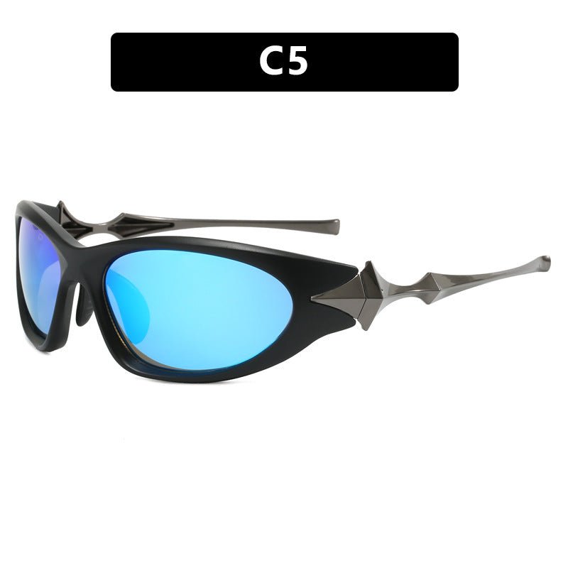 Damen futuristische Sportsonnenbrille mit ergonomischem Design Karnz