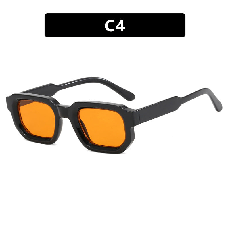 Damen geometrische Sonnenbrille mit stylishem transparentem Rahmen und polarisierenden Gläsern Karnz