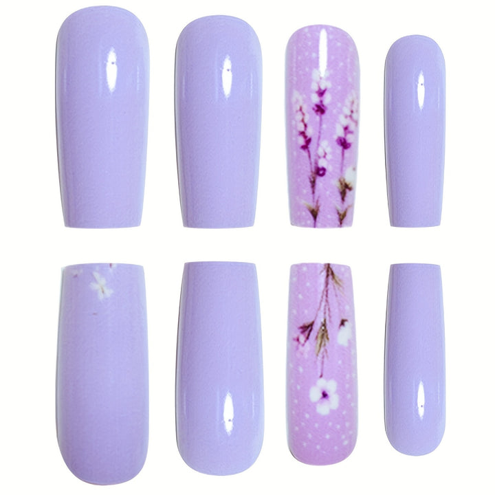 Künstlerisch gestaltetes florales Acryl-Nagel-Set Karnz
