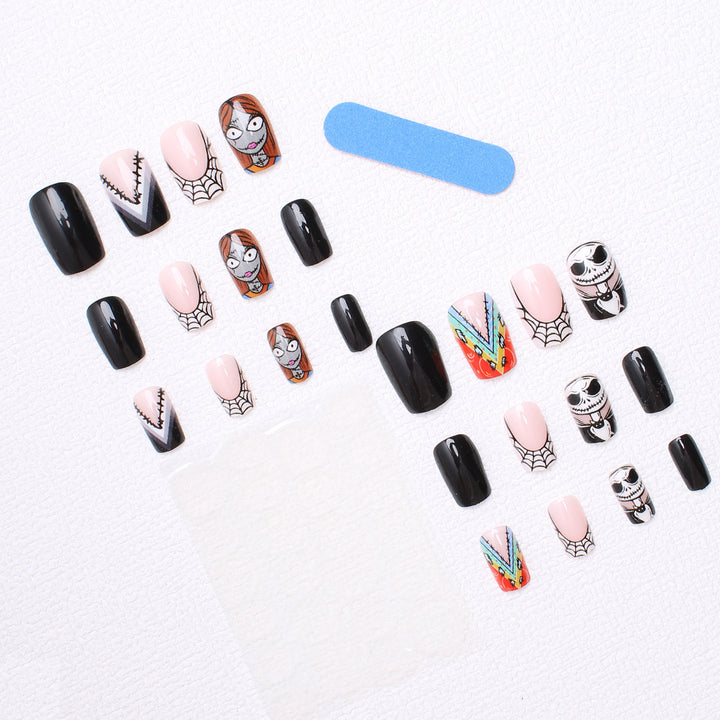 Kunstnagelset mit kreativen Halloween-Motiven und verspielten 3D-Designs Karnz