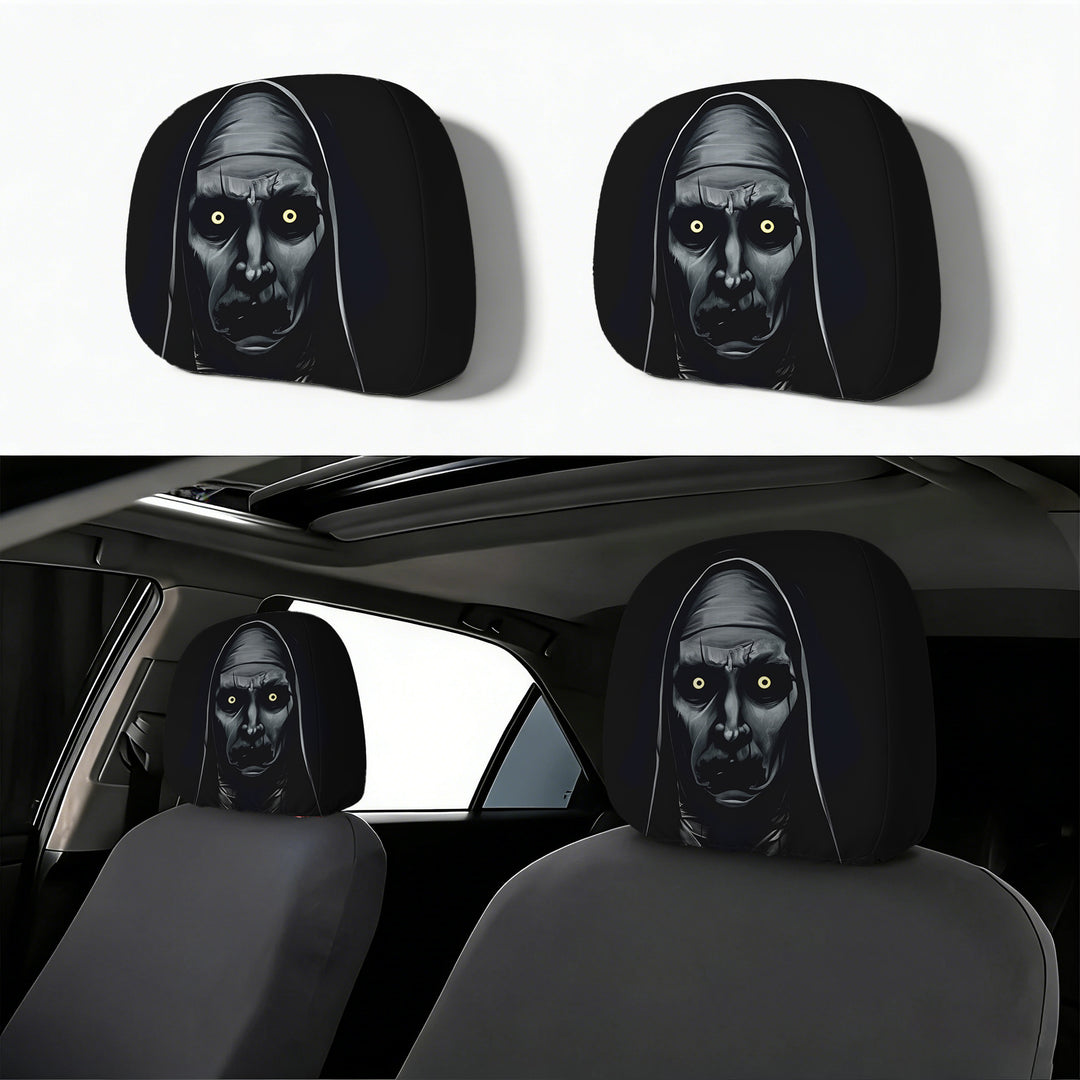 Auto-Kopfstützenbezug mit Retro-Horror-Motiv