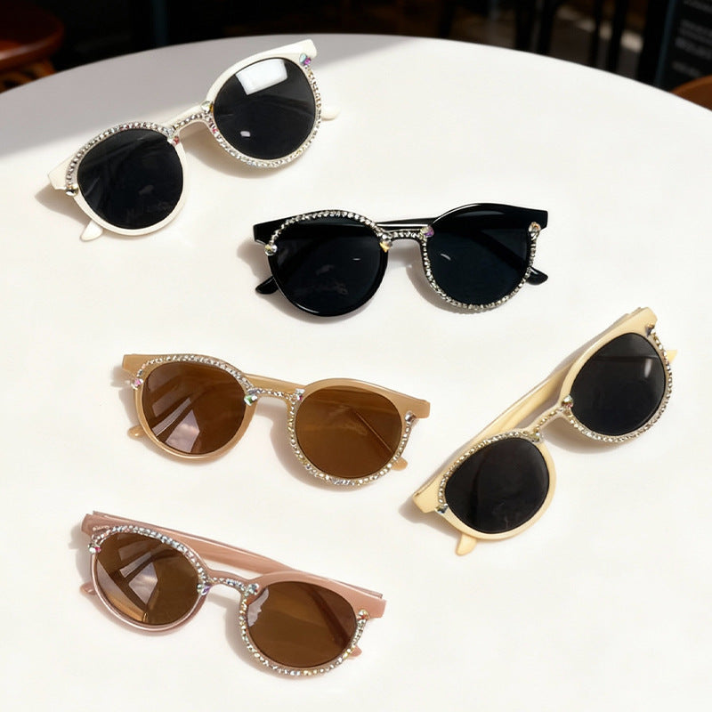 Kristallverzierte Katzenaugen-Sonnenbrille Karnz