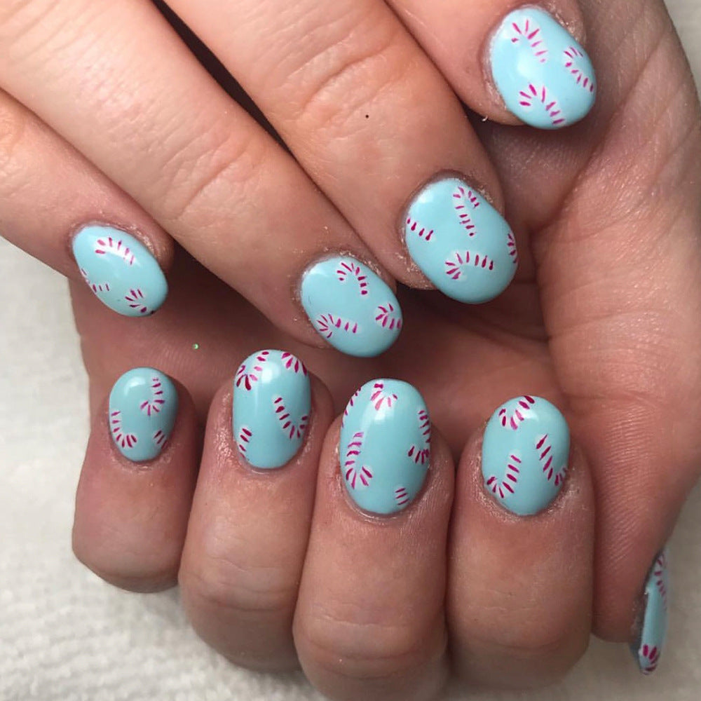 Candy Cane Thematisierte Press-On Nagelkunst Karnz