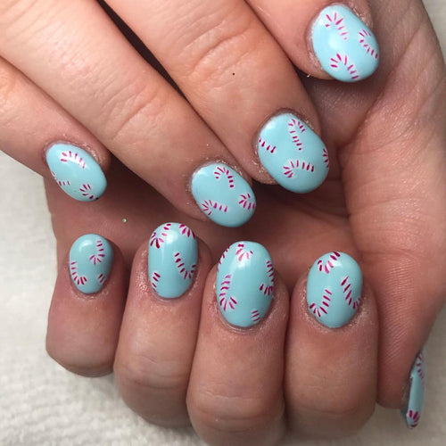 Candy Cane Thematisierte Press-On Nagelkunst Karnz