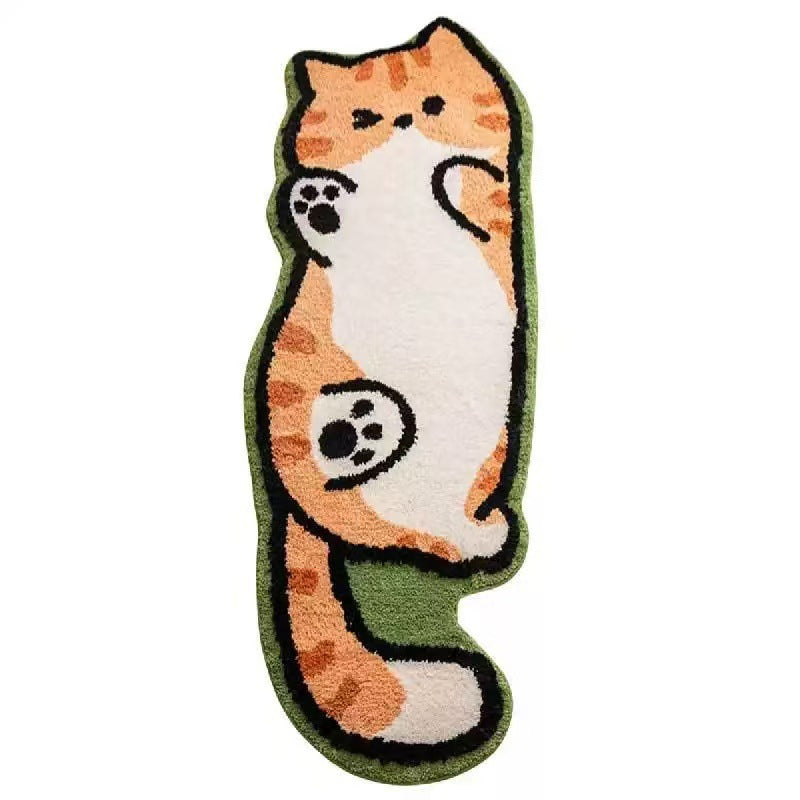 Süße katzenförmige Badematte