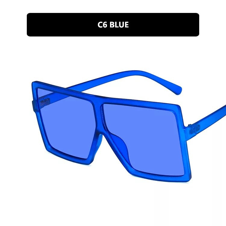 Damen moderne oversized Sonnenbrille mit transparentem Rahmen und stilvollen Gläsern Karnz