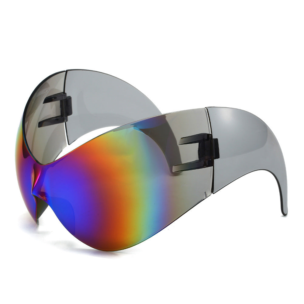 Oversized futuristische Schild Sonnenbrille Karnz
