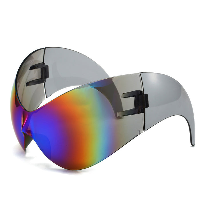 Oversized futuristische Schild Sonnenbrille Karnz