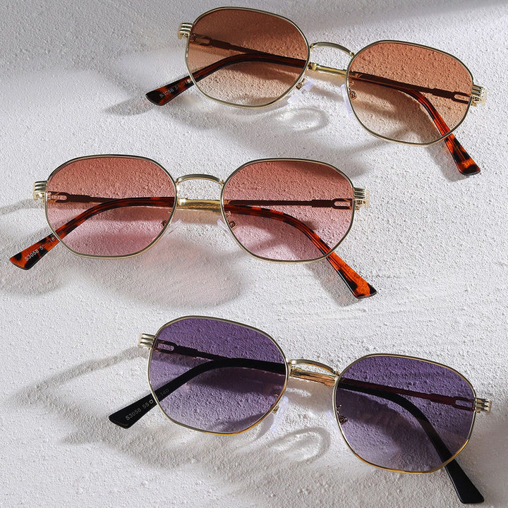 Damen modische Sonnenbrille mit hochwertigem Metallrahmen und eleganten Gläsern Karnz