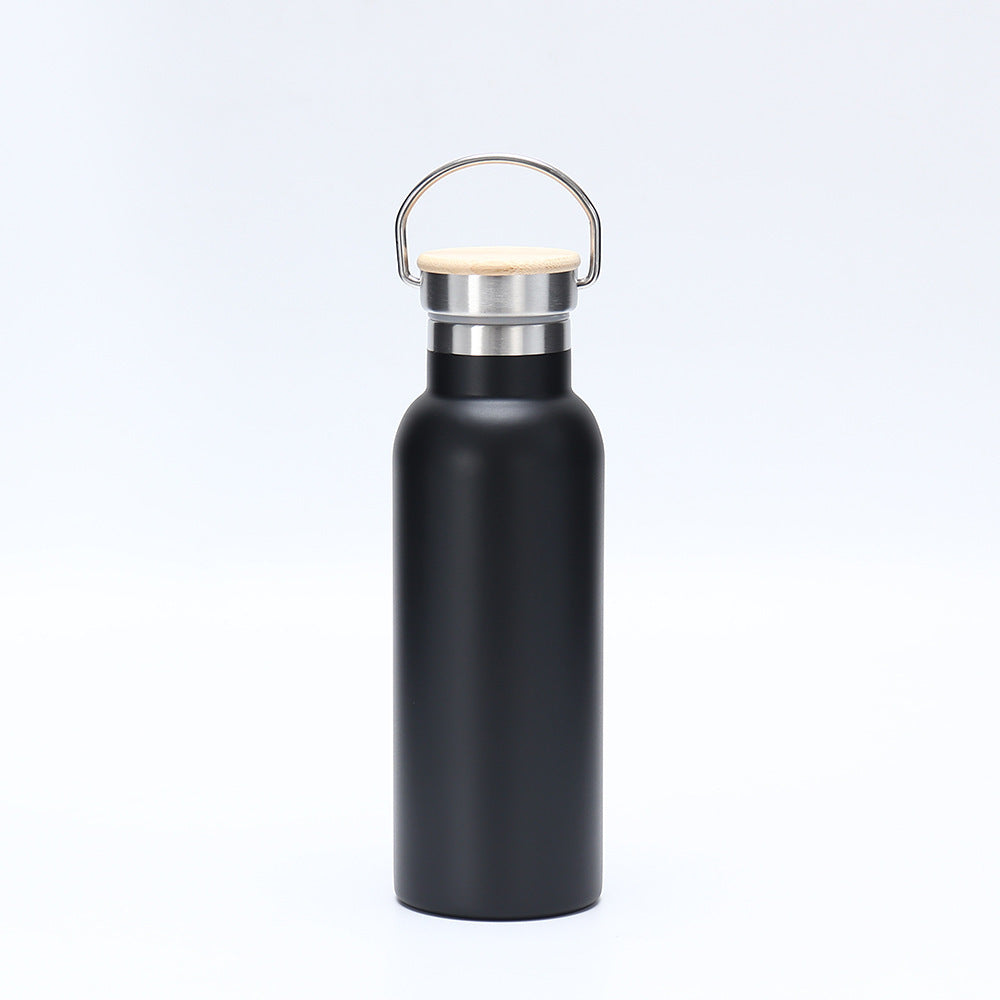 Damen isolierte Edelstahl-Trinkflasche mit Holzdeckel Karnz