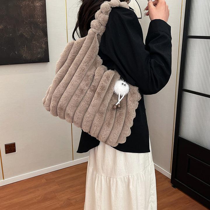 Plüsch Übergroße Schultertasche