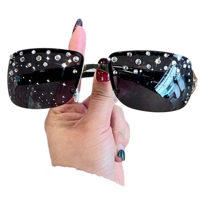Damen Designer-Sonnenbrille mit funkelnden Strass-Akzenten Karnz