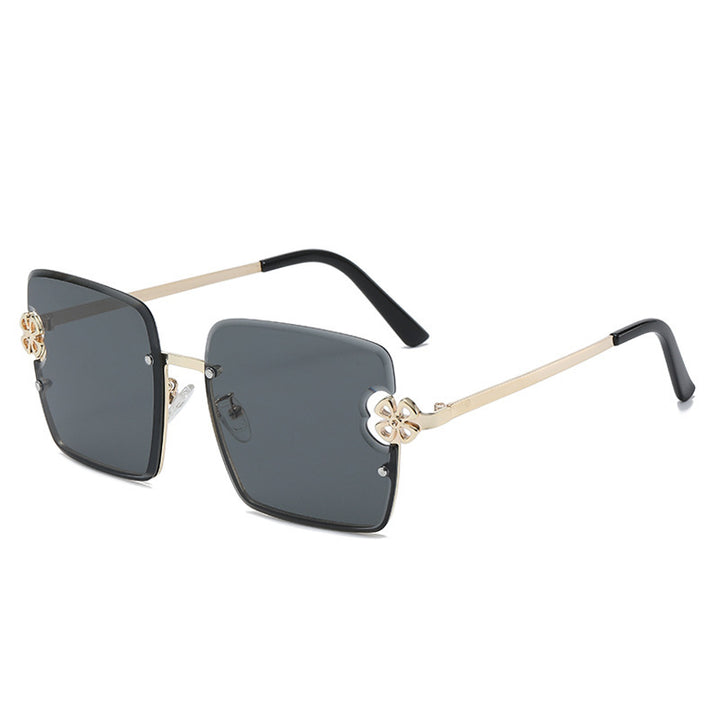 Damen quadratische Sonnenbrille mit floralem Design Karnz