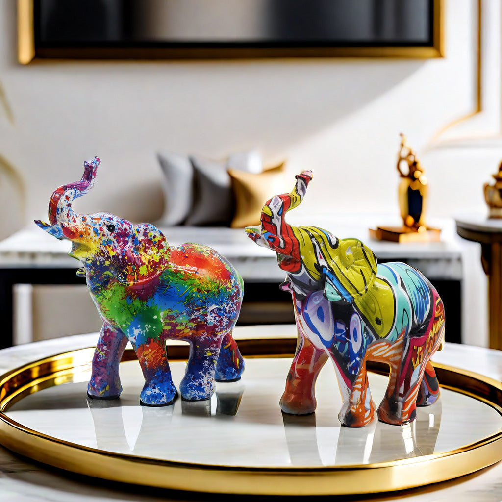 Bunte Elefanten Figur Karnz