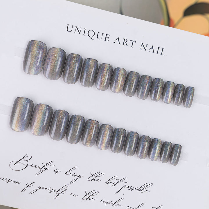 Iridescent Glitter Press-On Nagel Set