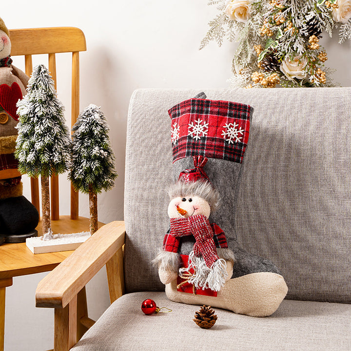Festlicher Weihnachtsstrumpf mit Rentiermotiv Karnz