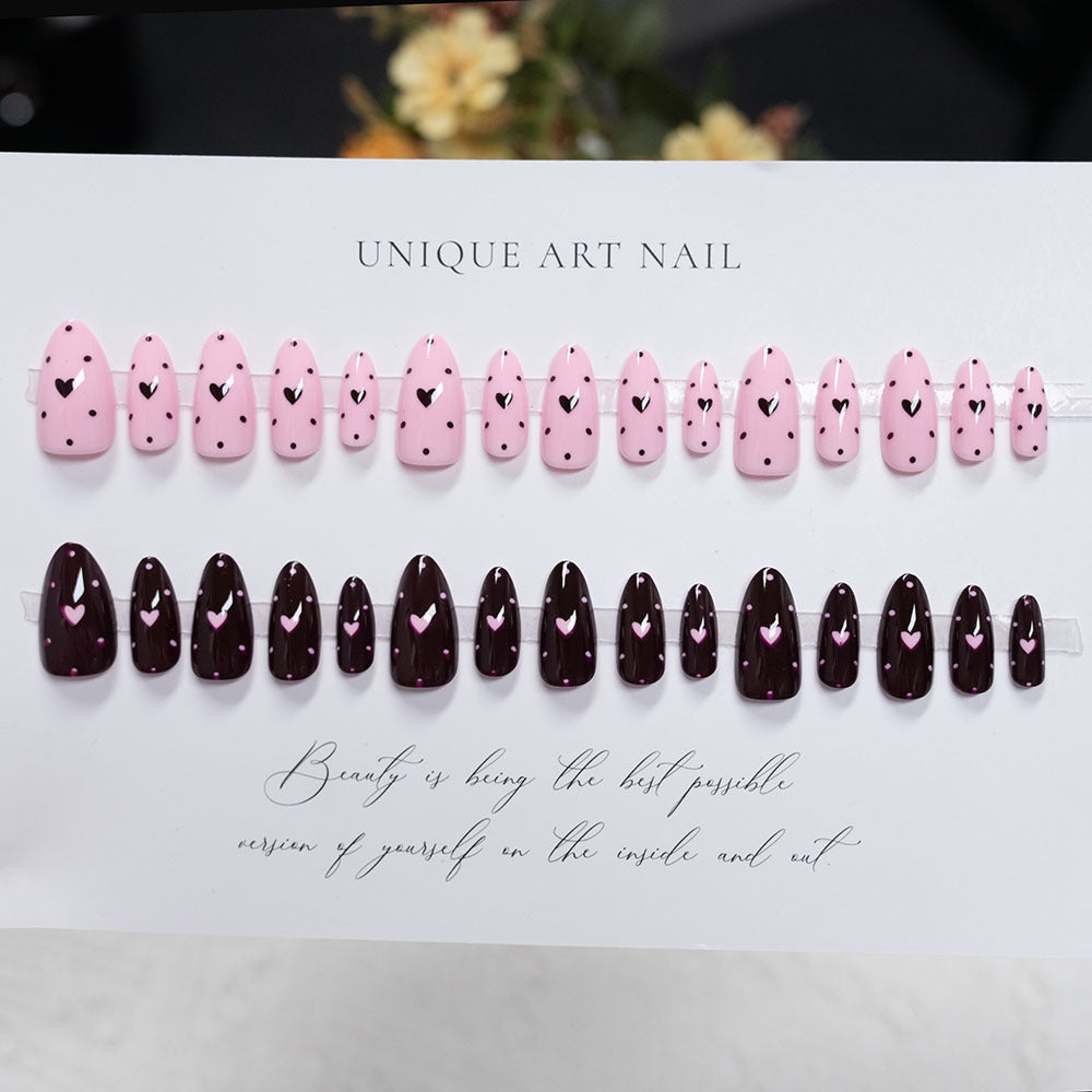 Herz Muster Nagel Kunst