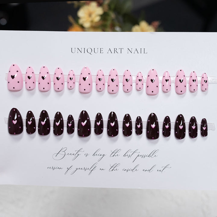 Herz Muster Nagel Kunst