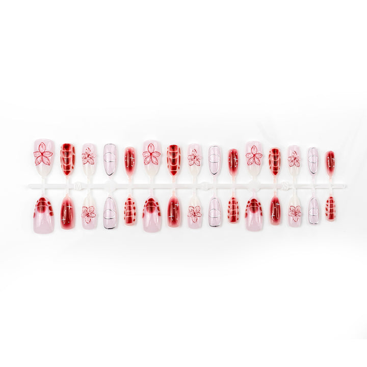 Künstlerisch floral geprägt Press-On Nagelset 1790738683