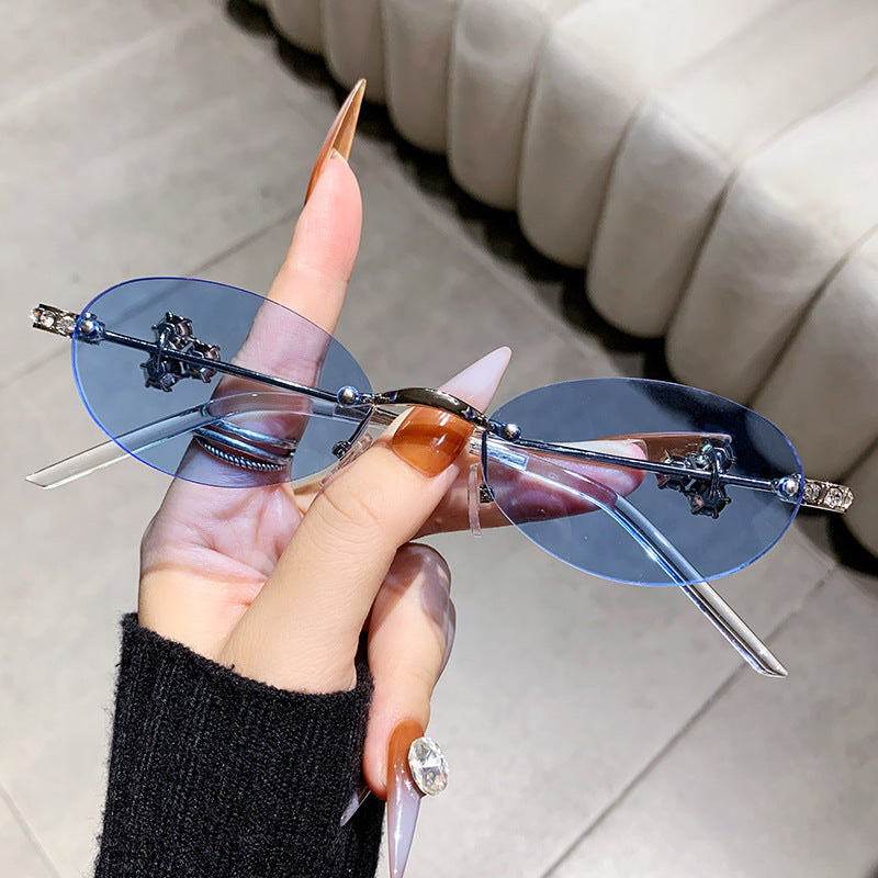 Damen elegante Sonnenbrille mit geometrischem Rahmen Karnz