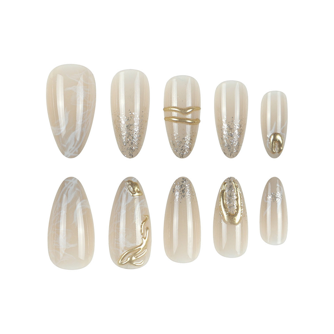Elegante dekorative Press-On-Nageltips Karnz