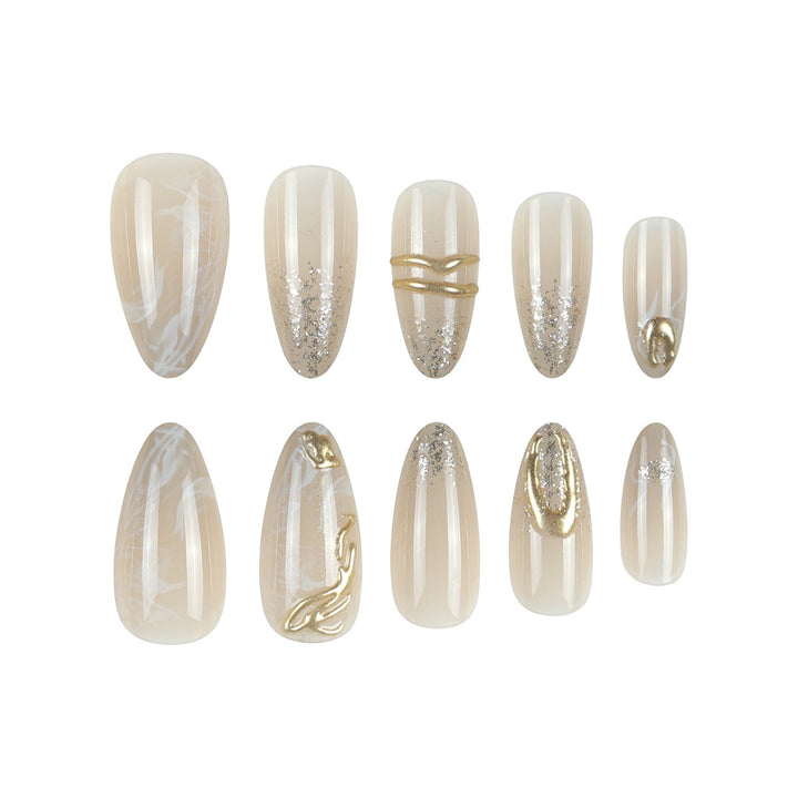 Elegante dekorative Press-On-Nageltips Karnz