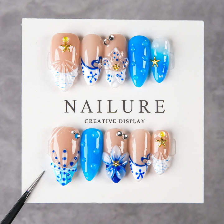 Künstlerisches Themen Druck-on Nagelkunstset