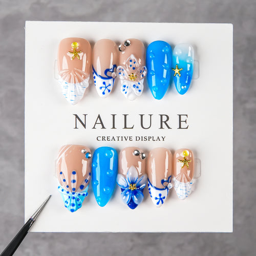 Künstlerisches Themen Druck-on Nagelkunstset