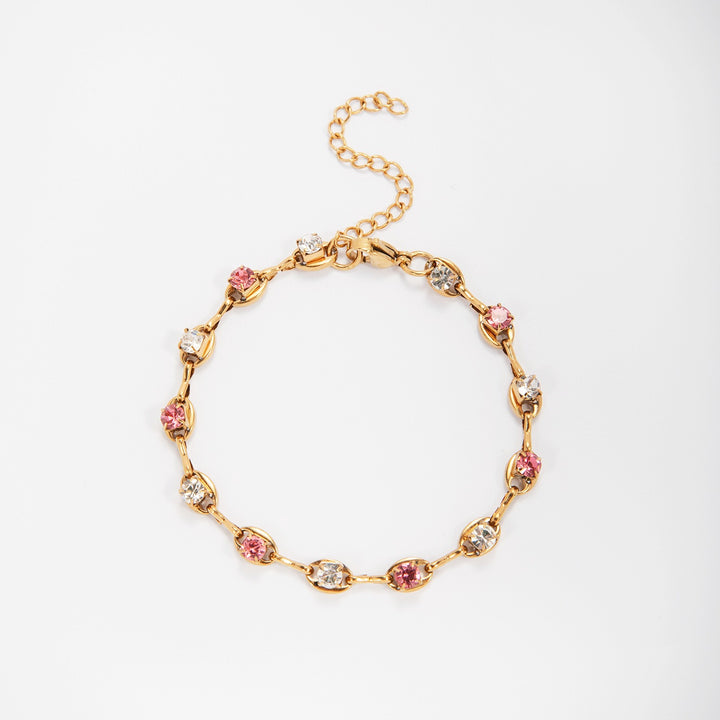 Eleganter Edelstein Akzent Link Armband Karnz